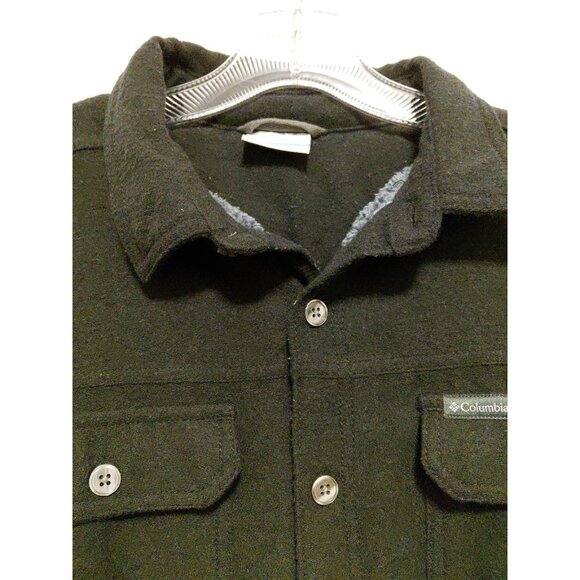 Columbia Mens Windard IV Shirt Jacket Sherpa Lined Medium Black - Picture 2 of 11